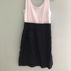 Black and white layered dress.